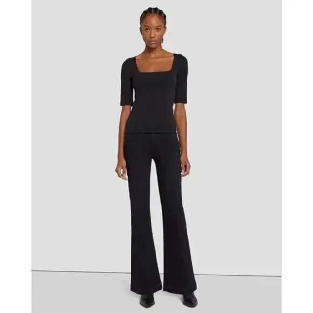 NWT‎ 7 For All Mankind Tailorless Dojo Flare Jeans Black Size 32 MSRP $198